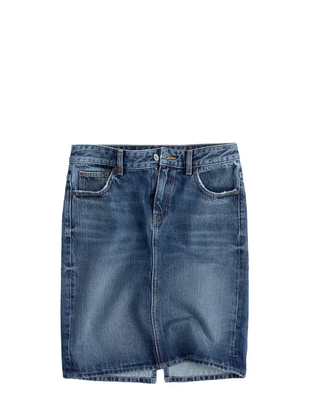 Zara Blue Denim Midi Skirt